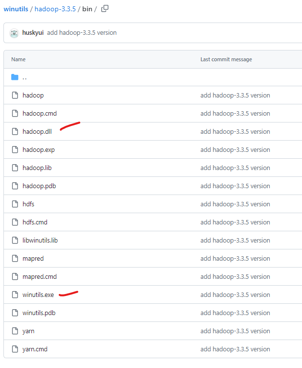 download Windows support files for Hadoop