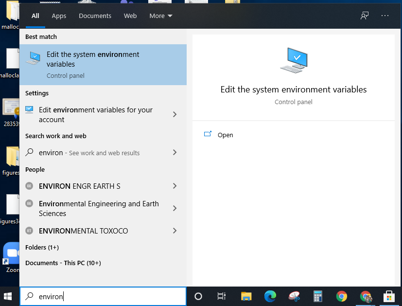 access and modify System environment variables