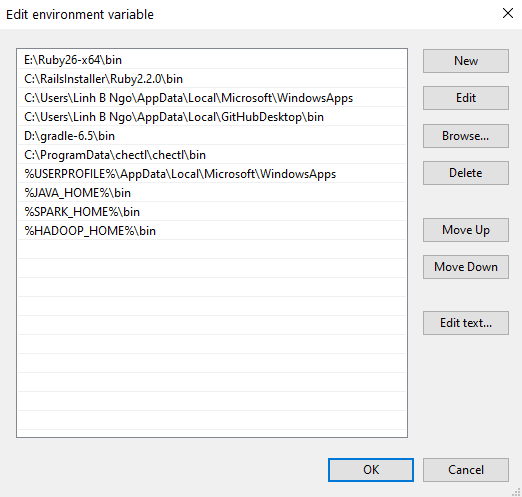 listing environment variables