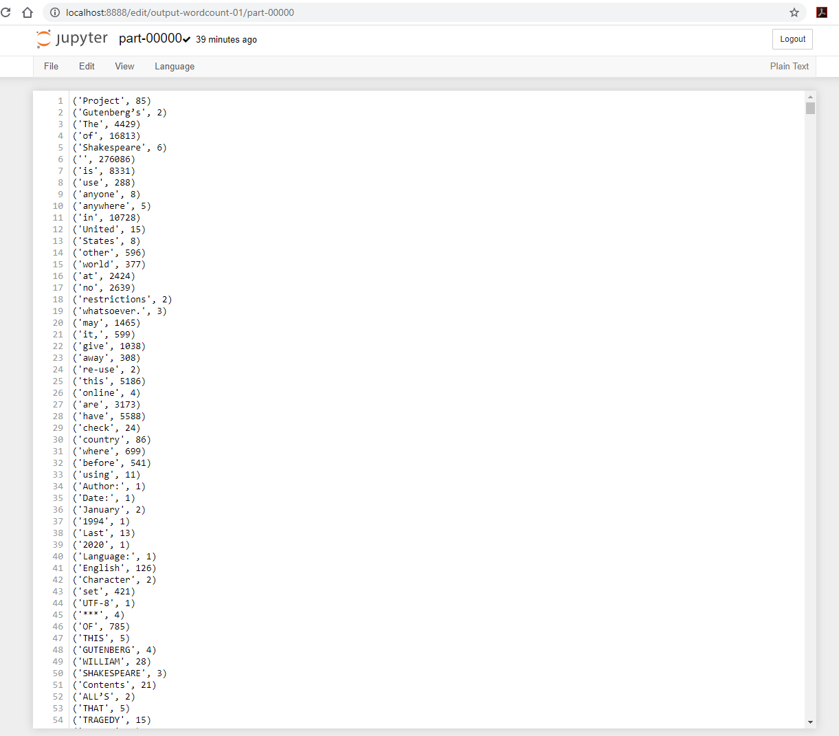 contents of resulting files